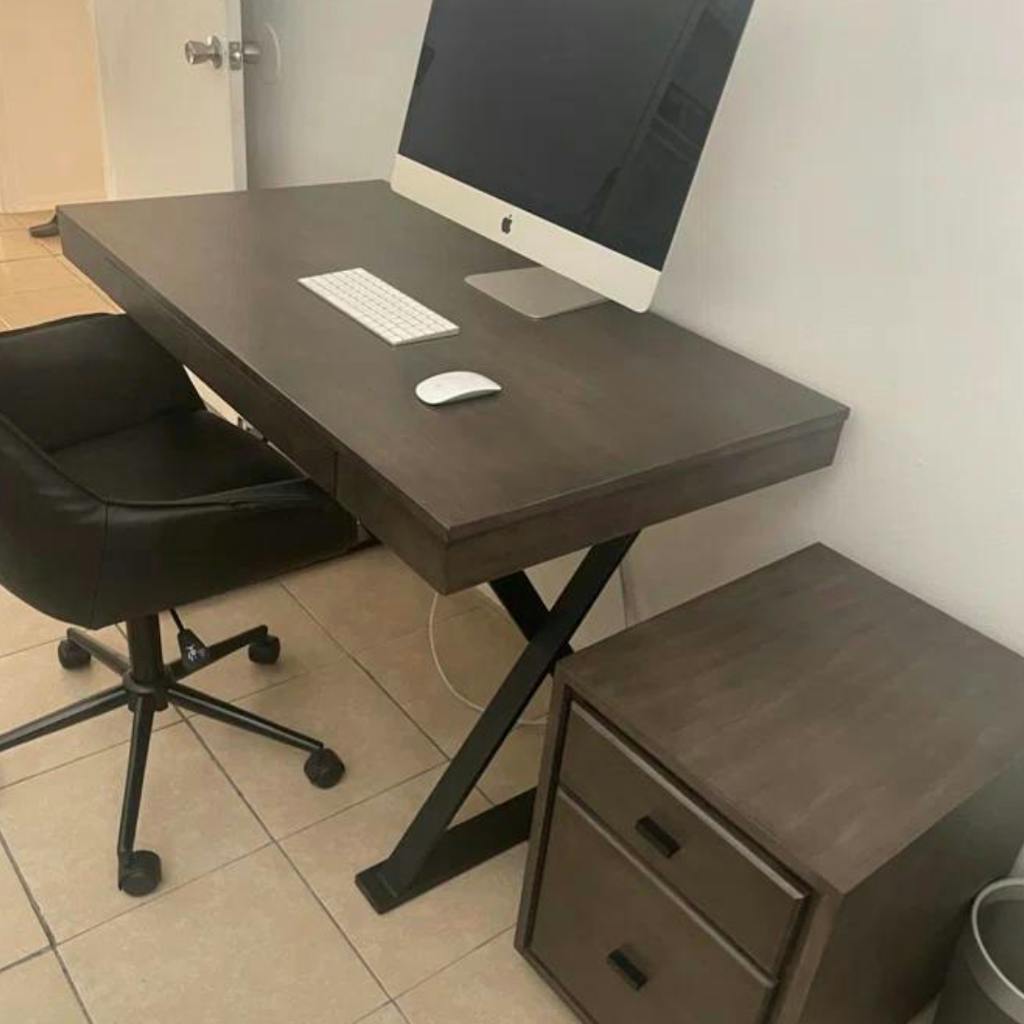 Solid Sheesham Wood Study Table Computer Table Grey Furnishiaa