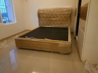 Kobe Modern Upholstered Bed Without Storage In Suede