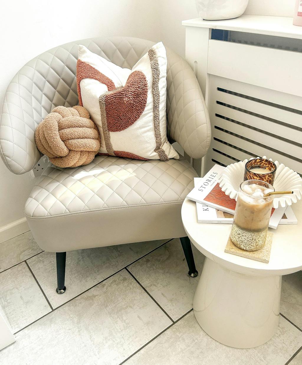 Gemma Beige PU Leather Occasional Chair