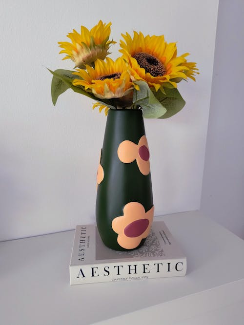 Floral Hand-Painted Pottery Ceramic Vase