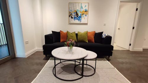 Tribeca Tufted Vintage Black Velvet 3 Seater Sofa