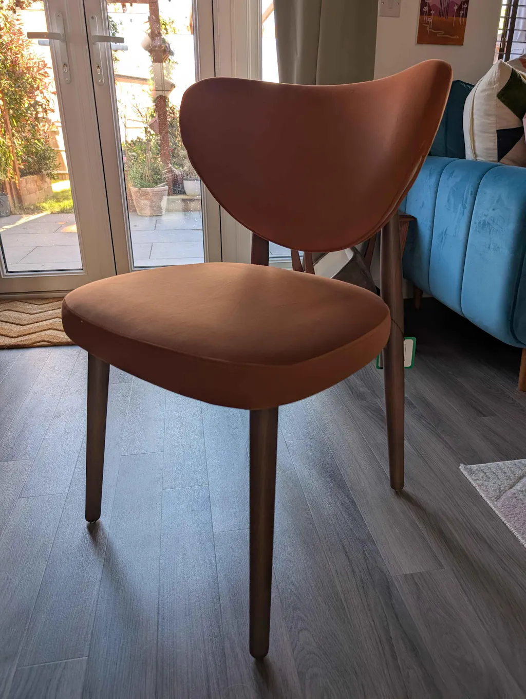 Valen Set of 2 Rusty Orange Fabric Dining Chairs