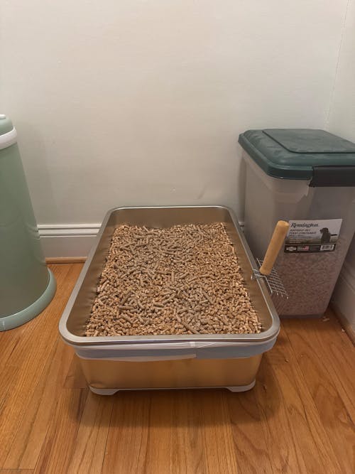 XL Stainless Steel Sifting Litter Box for Pine Pellet