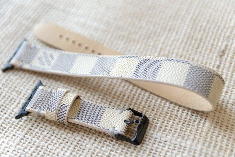 Damier Azur Louis Vuitton Apple Watch Band - Handmade