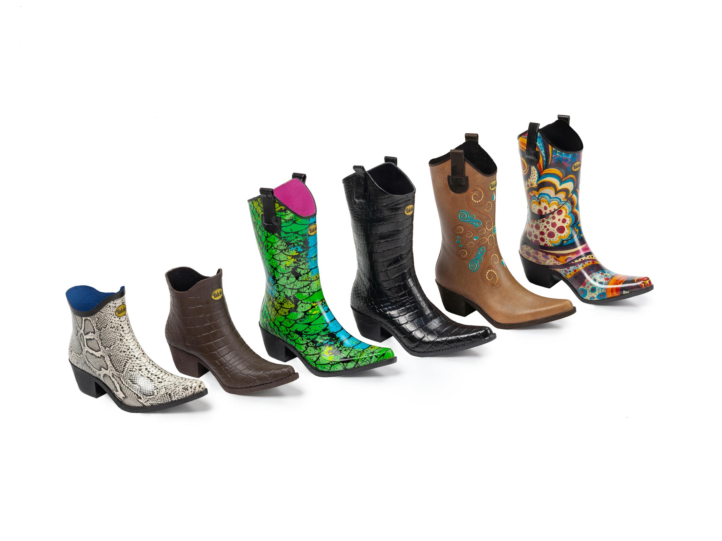 Women's Peacock Green & Blue Cowboy Boot Welly | 3 UK | Talolo Boots