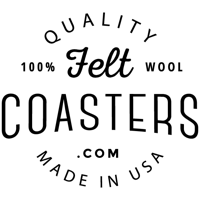 Felt Coaster · Bulk Pricing · 100% Merino Wool · Thick, Soft & Absorbent ·  Carbon Black Round