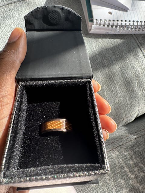 JIMMY Tungsten Wedding Band for Men / Whiskey Barrel Wood Ring