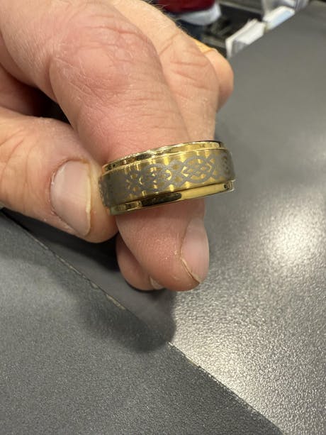 HERO 9mm Gold-Gunmetal Men's Tungsten Wedding Band