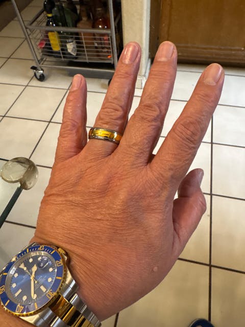 LAVIN Tungsten Carbide Wedding Band Gold and Silver Ring