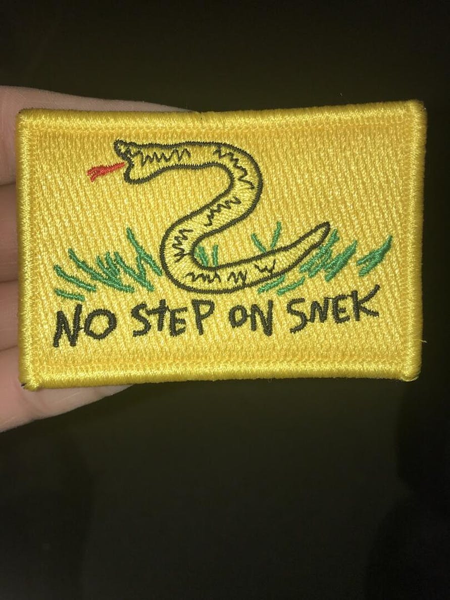 No Step On Snek Funny Snake Don't Tread On Me Patch (Embroidered Hook)