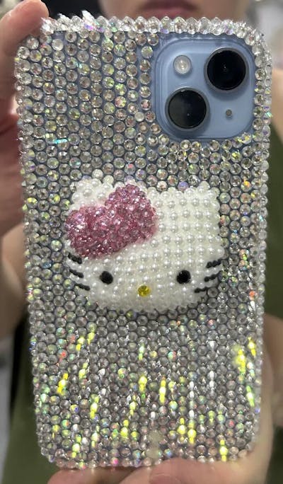 Hand-Applied Rhinestone Hello Kitty IPhone Case
