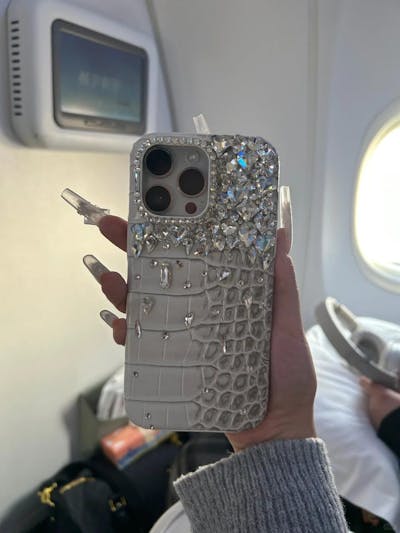 Handcrafted Rhinestone  3D Hello Kitty Pink iPhone Case with Chain