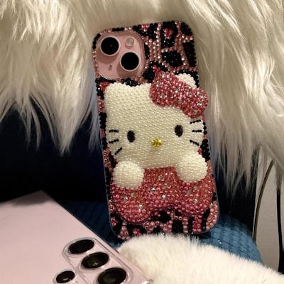 Hand-Applied Rhinestone Hello Kitty IPhone Case