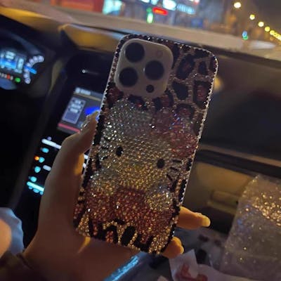 Hand-Applied Rhinestone Hello Kitty IPhone Case
