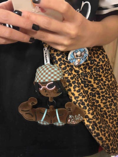 Pink Muscle Gym Girl Bag Charm