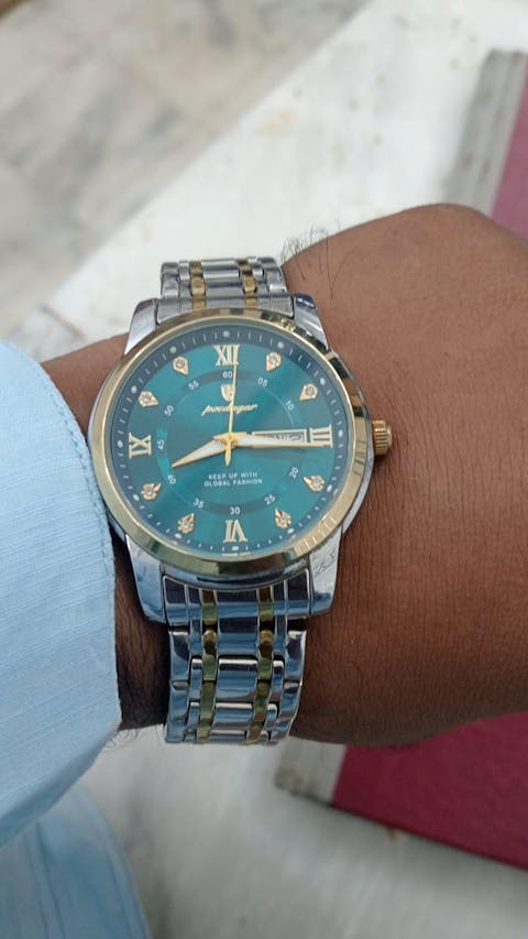 POEDAGAR 936 Men's Stainless Steel Original Quartz Date & Week Watch