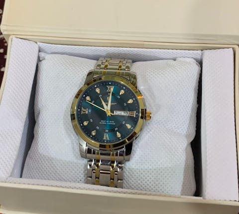 POEDAGAR 936 Men's Stainless Steel Original Quartz Date & Week Watch