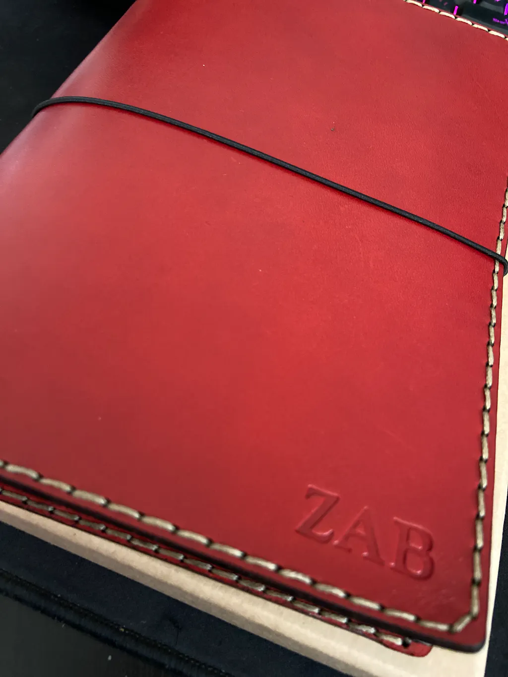 Black - Leather Cover Handmade Paper Notebook 15