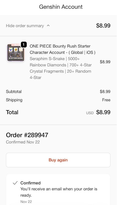 One Piece Bounty Rush Starter Reroll Account [Global - iOS]