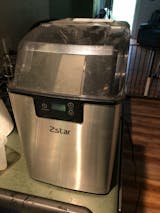 Zstar Nugget Ice Maker, Stainless Steel Countertop Ice Machine with 44Lbs/24H Output, Crunchy Sonic Ice Maker Machine, Self-Cleaning Portable Ice