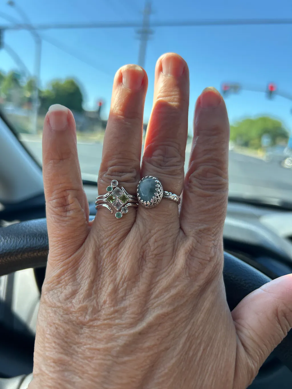 Custom Birthstone Ring in Sterling Silver