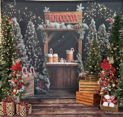 Gatsby Christmas Hot Cocoa Tree Farm Photography Backdrop Gbsx-01095
