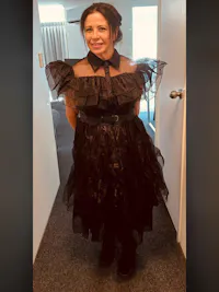 Wednesday The Addams Family (2022 TV Series) Wednesday Black Raval Ball Dress Cosplay Costume