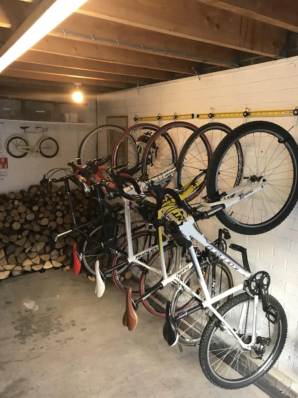 5 bike wall rack
