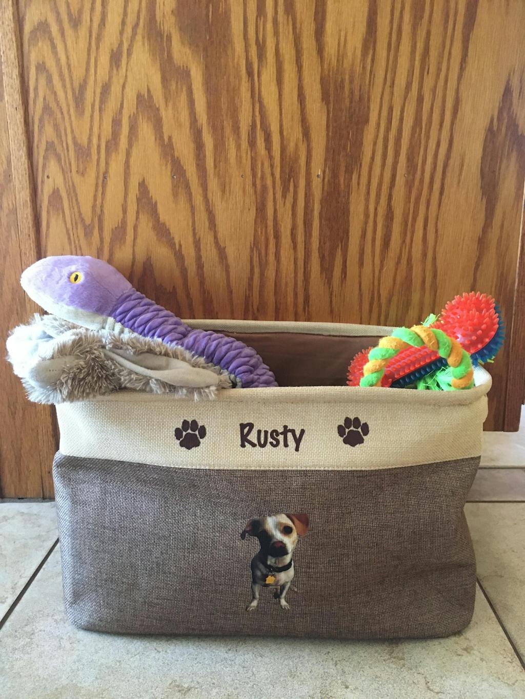 Custom Photo Pet Toys Bin Storage, Dog Lovers Gift, Cat Lover Gift HN5