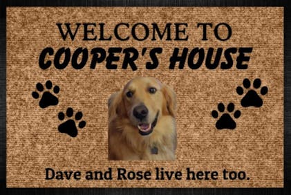 Welcome To Our Home Dog Doormat, Paw Shape Doormat, HN590