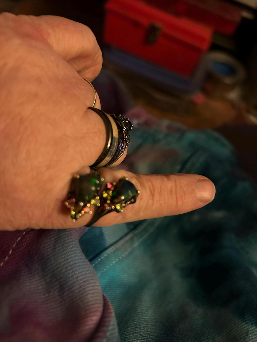 925 sterling silver opal tourmaline fairytale ring