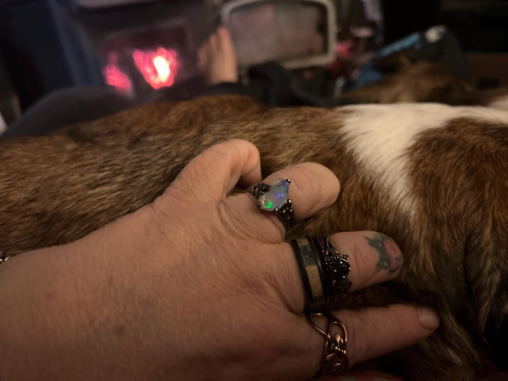 925 Silver Blue Opal Cool Ring for men