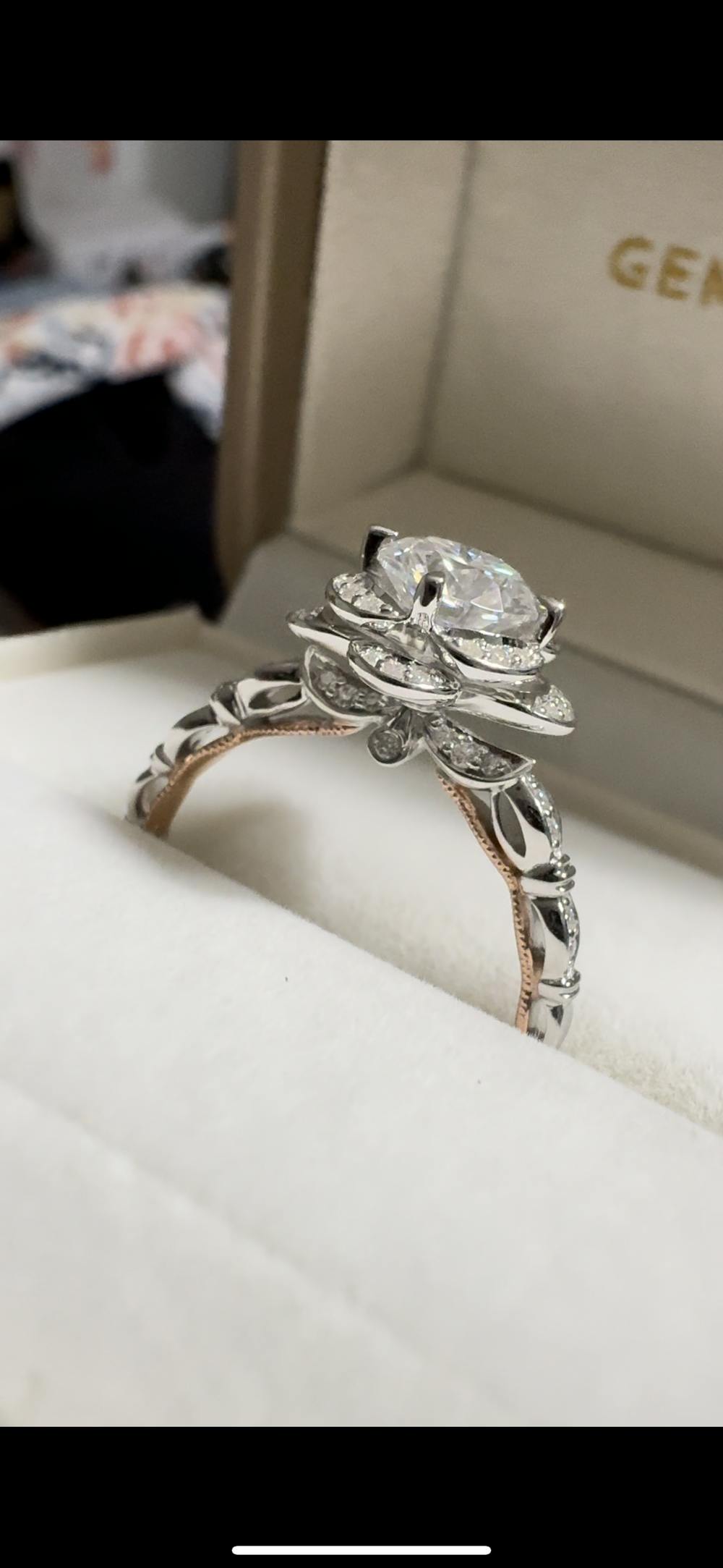 Rose Bouquet Two-Tone Engagement Ring