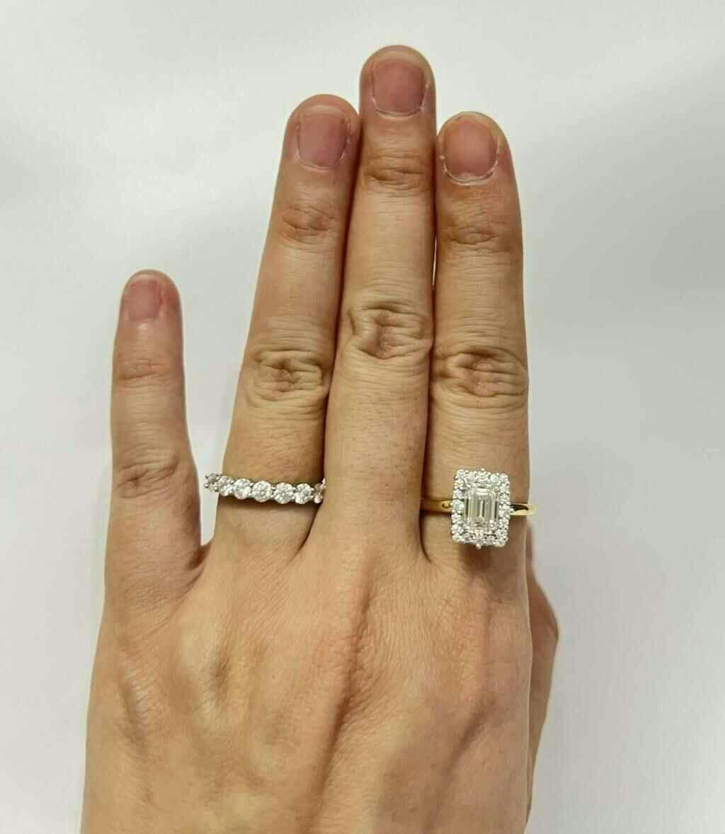 Emerald Cut Classic Design Moissanite Engagement Ring