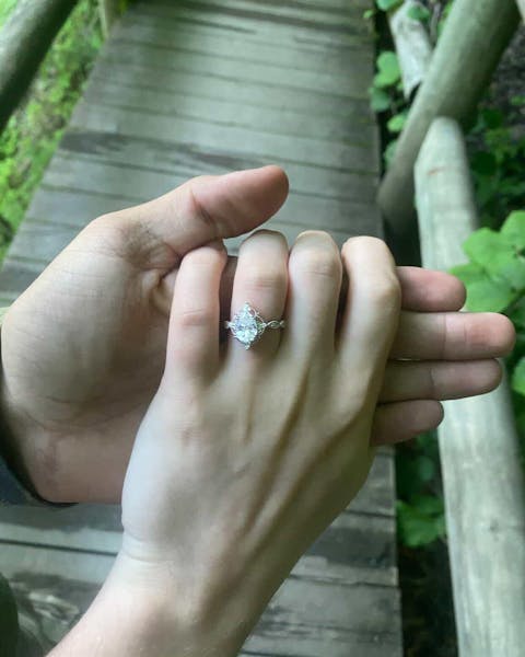 Promise Moissanite Engagement Ring Set 2pcs - GemsMagic