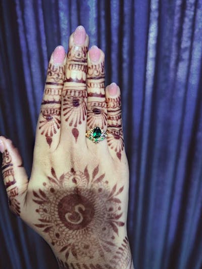 African Violet Inspired Engagement Ring Set 2pcs - GemsMagic