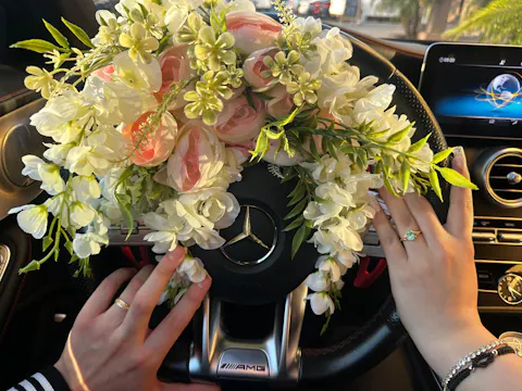 Sparkle Cut Green Sapphire Olive Branch Inspired Couple Ring Set - Rene & Bradley