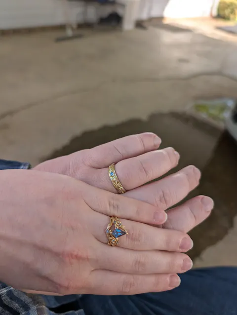 Men's Alexandrite Leaf Band - Asher