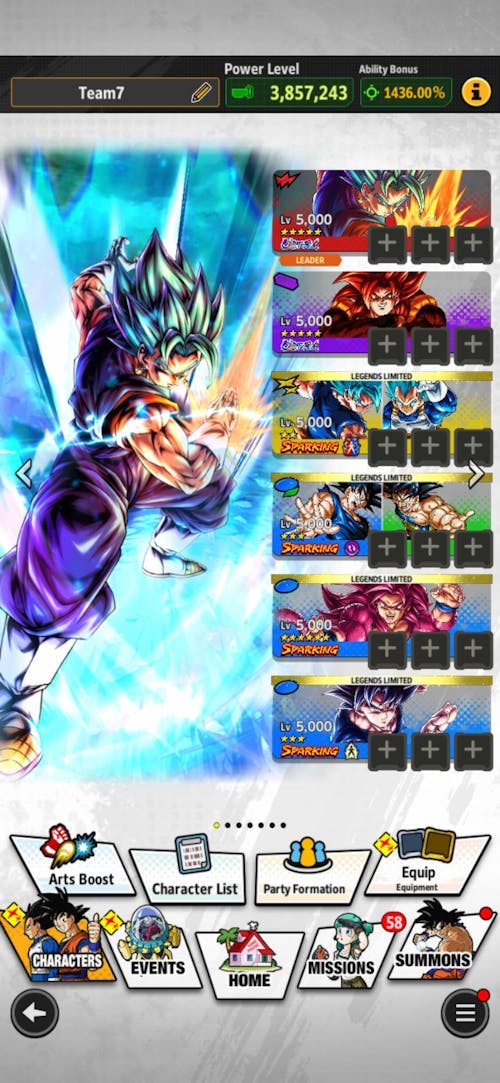 Dragon Ball Legends Ultra SSJ4 Gogeta with Super Saiyan God SS Vegito Account [iOS/Android]