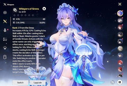 Wuthering Waves Cantarella Starter Reroll Account