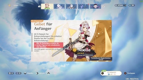 Genshin Impact Wishes Starter Account (Europe)