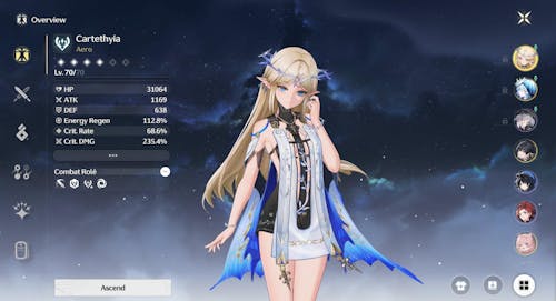 Wuthering Waves Cartethyia Starter Reroll Account