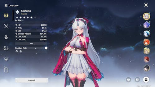 Wuthering Waves Carlotta Starter Reroll Account