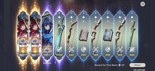 Genshin Impact Wishes Starter Account (America)