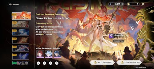 Wuthering Waves Augusta Starter Reroll Account