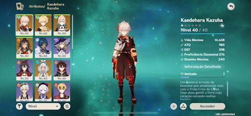 Kazuha with Freedom Sworn - Genshin Reroll Account