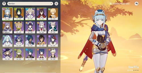 Ineffa Genshin Impact Farmed Starter Account