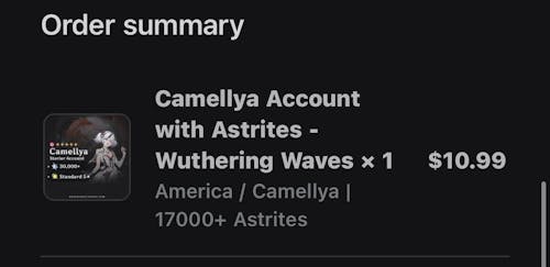 Camellya Account with Astrites - Wuthering Waves