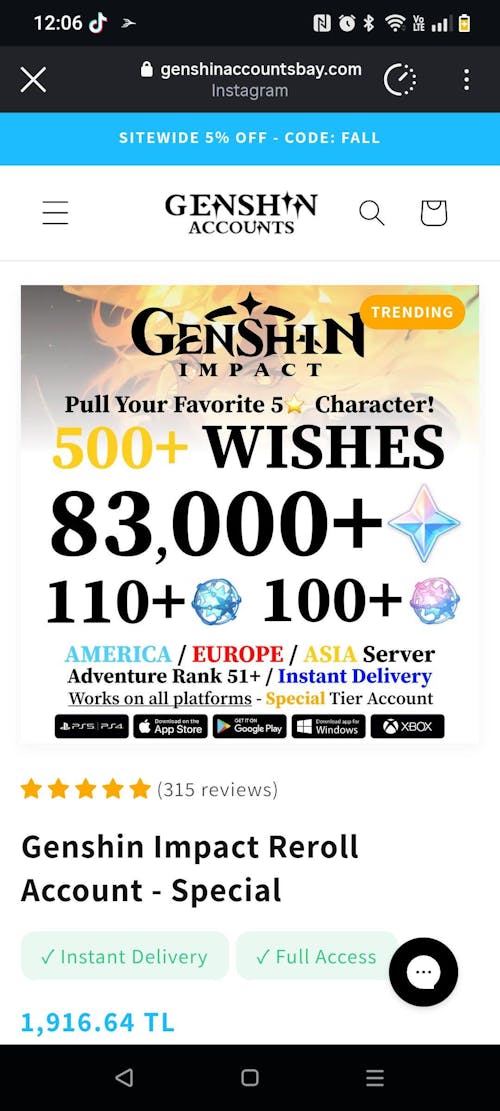 Genshin Impact Reroll Account - Special