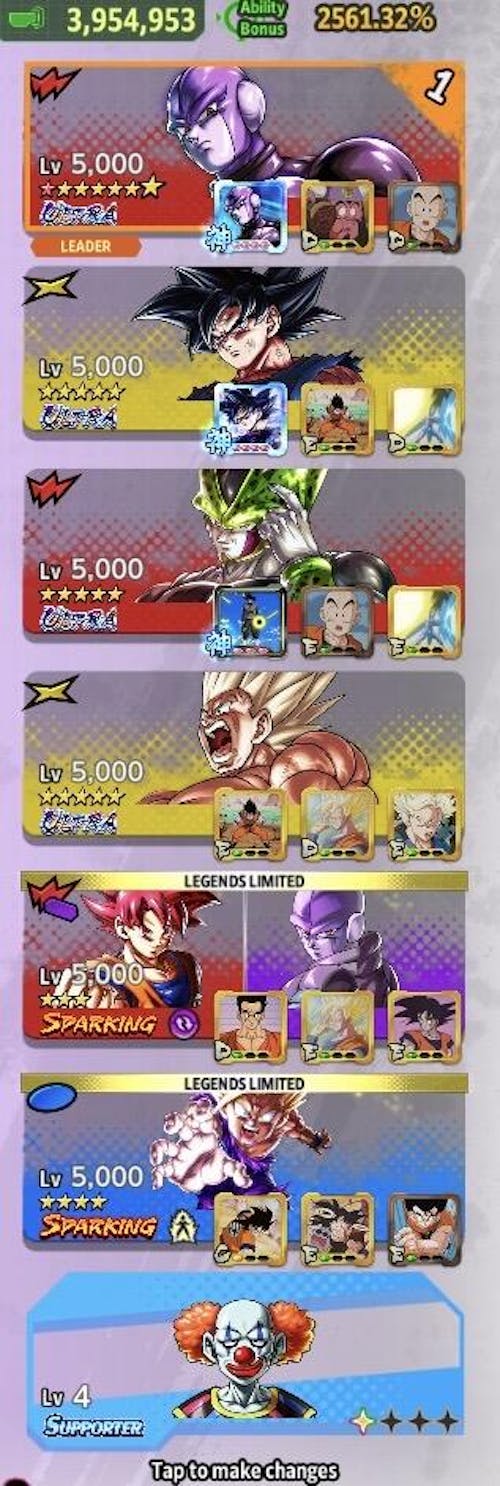 DRAGON BALL LEGENDS Farmed Account [iOS]